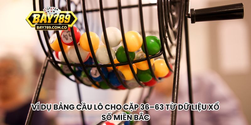 Ví dụ bảng cầu lô cho cặp 36–63 từ dữ liệu xổ số miền Bắc.